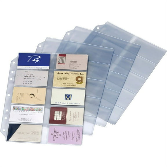 Cardinal EasyOpen Card File Binder Refill Pages - 12" Height x 0.1" Width x 9.5" Length - 10 x Page, 200 x Card Capacity - For Letter 8 1/2" x 11" She | Bundle of 2 Packs