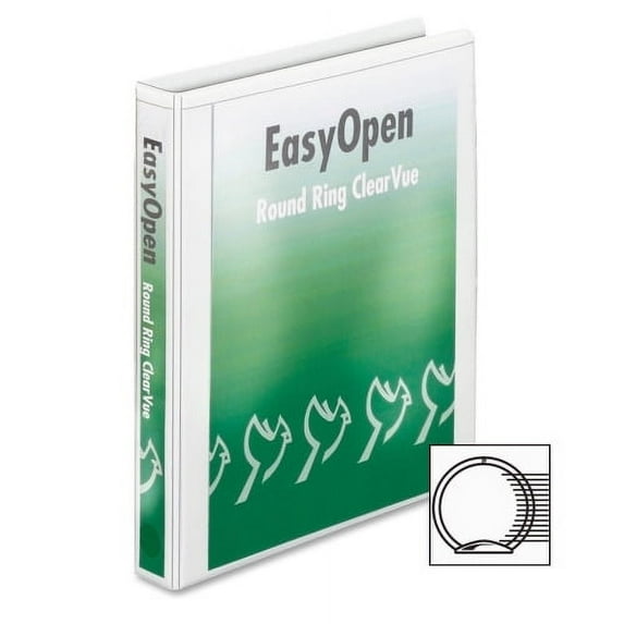Cardinal EasyOpen ClearVue Locking Round Ring Binder 1" Binder Capacity - Letter - 8 1/2" x 11" Sheet Size - 200 Sheet Capacity - 1" Spine Width - 3 x Round Ring Fastener(s) - 2 Inside Front & Back Po