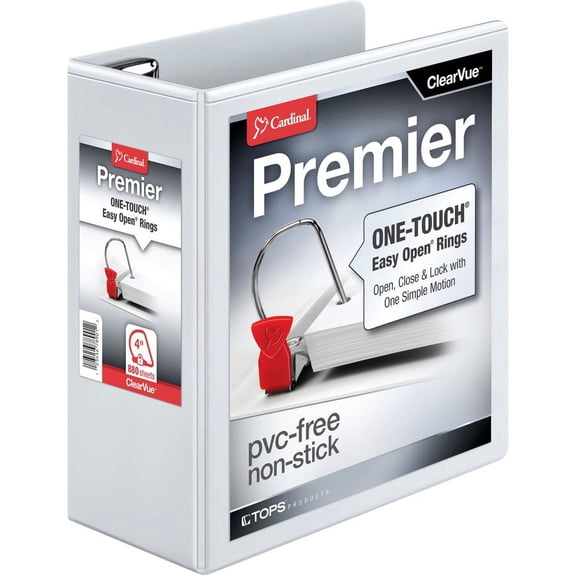 Cardinal EasyOpen Clearvue Slant D-Ring Binders - 4" Binder Capacity - Letter - 8 1/2" x 11" Sheet Size - 775 Sheet Capacity - 3 3/5" Spine Width - 3 | Bundle of 2 Each