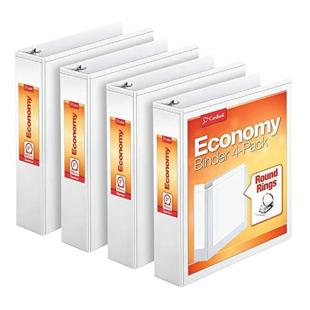 Cardinal Economy 3 Ring Binder, 2 Inch, Presentation View, White, Holds