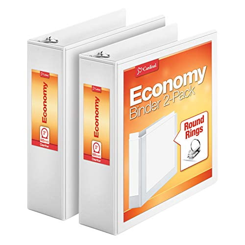 Cardinal Economy 3 Ring Binder, 3 Inch, Presentation View, White, Holds