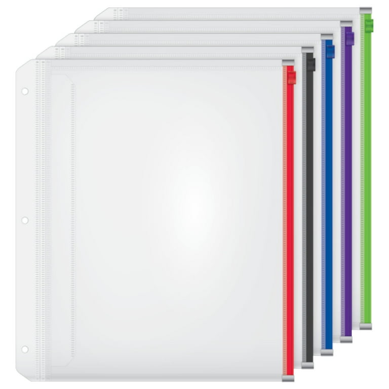Expanding Zipper Binder Pocket, 8.5 x 11, Assorted Colors, 5/Pack Expanding Zipper Binder Pocket, 8.5 x 11, Assorted Colors, 5/Pack