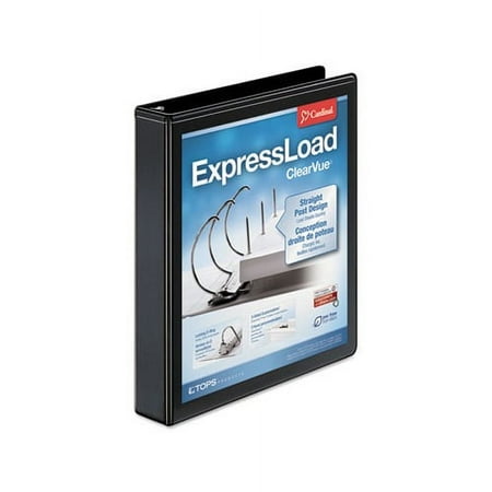Cardinal ExpressLoad ClearVue Locking D-Ring Binder, 1 1/2" Cap, 11 x 8 1/2, Black