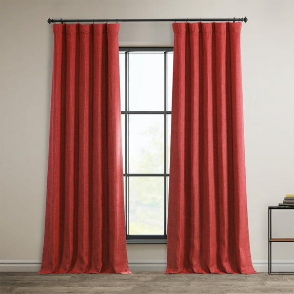 HPD Half Price Drapes Cardinal Faux Linen Room Darkening Curtains for Bedroom & Living Room Curtains (1 Panel), Door & Window Curtains 63 inches long, Rod Pocket Curtains & Drapes, 50W X 63L