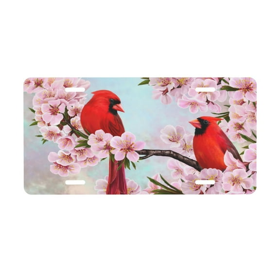 Cardinal Flower License Plate Front Metal Car Plate 6×12 Inch Aluminum Noverlty License Plate Decorative Car Vanity Tag Plates Gifts