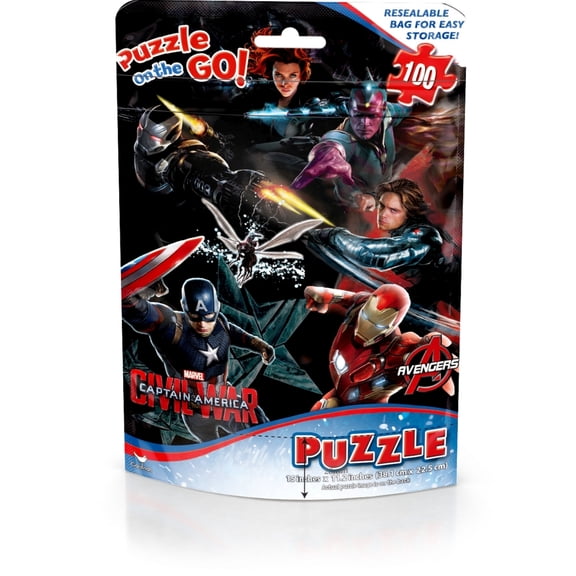 Cardinal Games Marvel Captain America Civil War Puzzle On the Go, 100 Piece