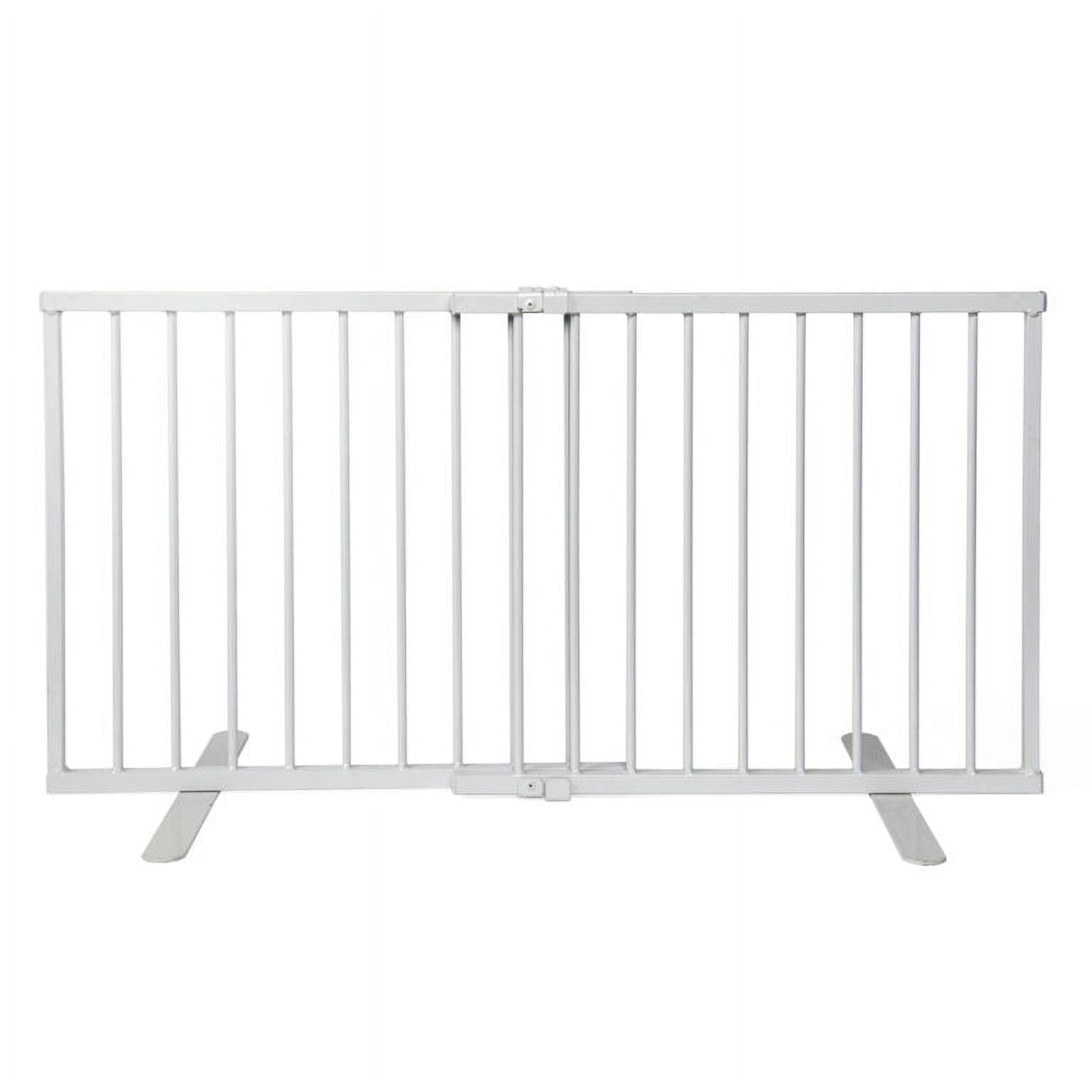 Cardinal Gates MSOG Metal Step Over Pet Gate - Adjustable Short Dog Gate - 20 Inches Tall - 24 Inches to 41 Inches Wide - White