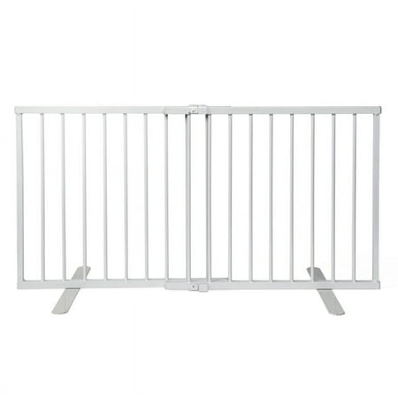 Cardinal Gates MSOG Metal Step Over Pet Gate - Adjustable Short Dog Gate - 20 Inches Tall - 24 Inches to 41 Inches Wide - White