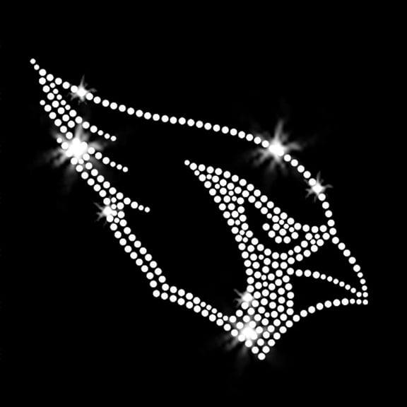 Cardinal Head Iron-on Clear Rhinestone Transfer by JCS Rhinestones