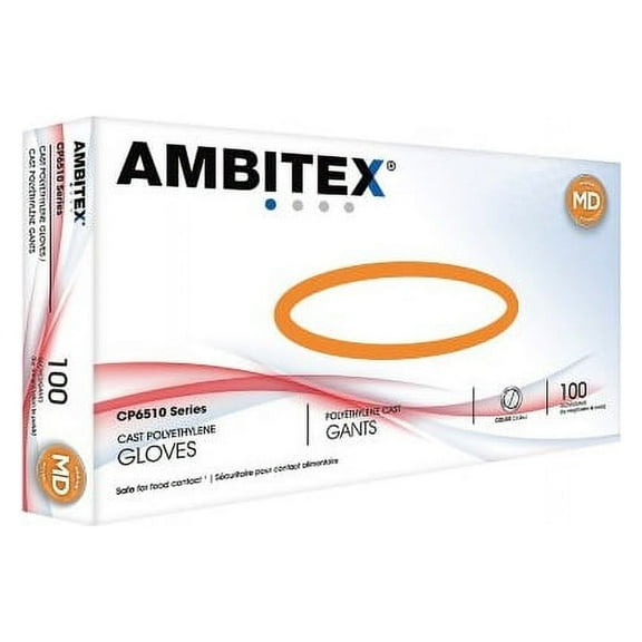 Cardinal Health Ambitex Poly Cast Gloves (3 Boxes of 100)