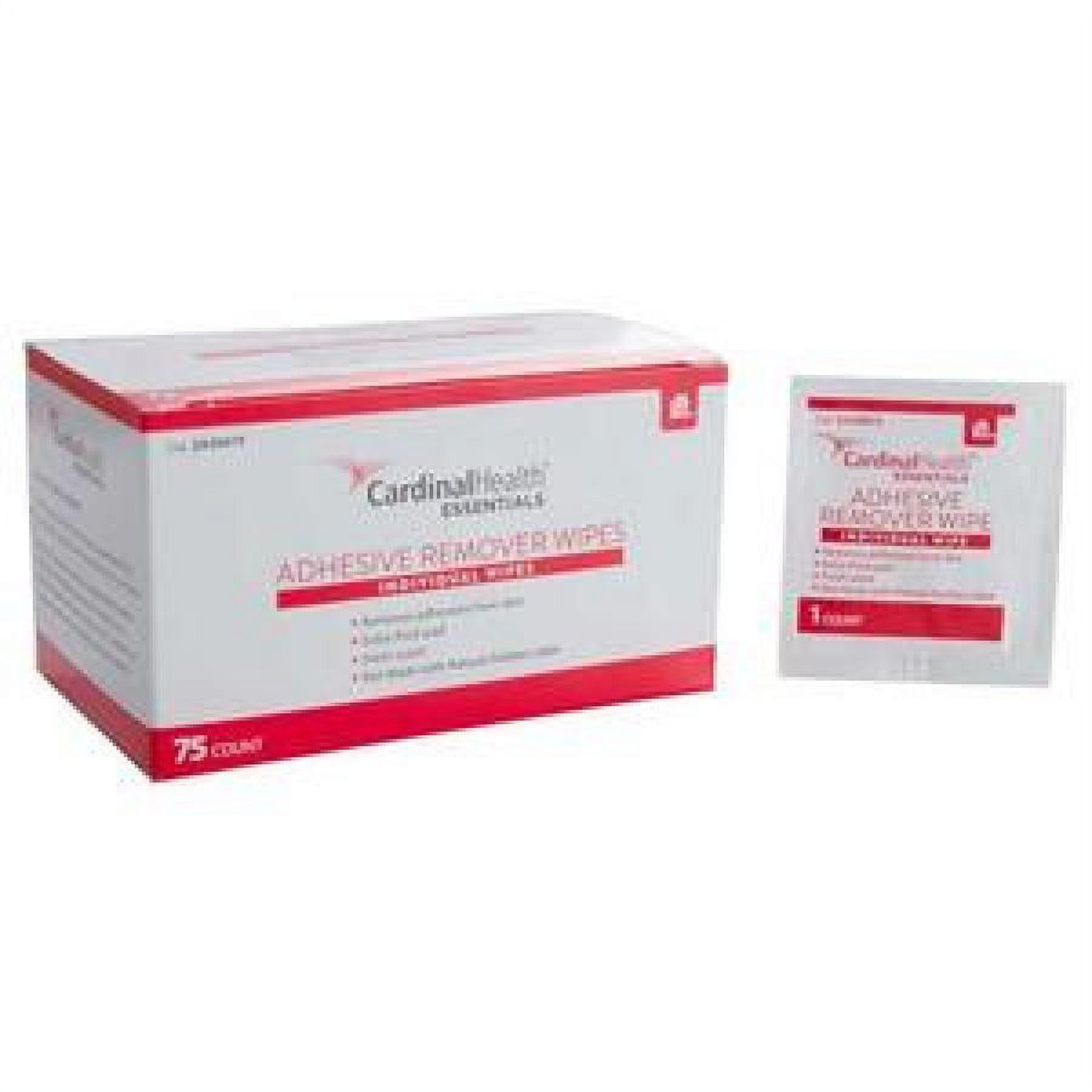 Cardinal Health Essentials Adhesive Remover Wipe, 75 Count, 1-1/4" x 3"