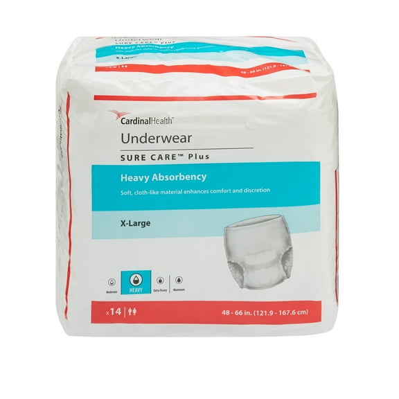 Cardinal Health Incontinence Underwear, Disposable Adult Diaper - Heavy Absorbency, XL, 14 Ct