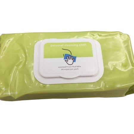 Cardinal Health Personal Cleansing Cloth - 9 Inches x 13 Inches, Soft Pack, Pre-Moistened, Scented, 64 Count