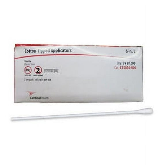 Cardinal Health Sterile Cotton Tipped Applicator with Plastic Shaft, 6 Inch