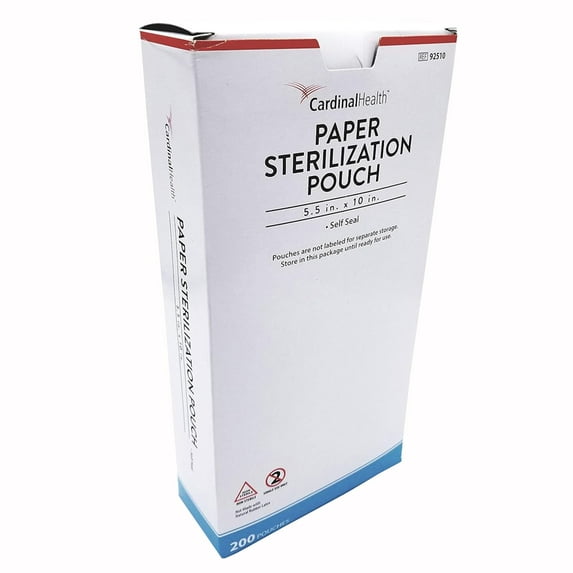 Cardinal Health Sterilization Pouch Transparent Blue White 5.25 x 10" Self Seal 200 Ct