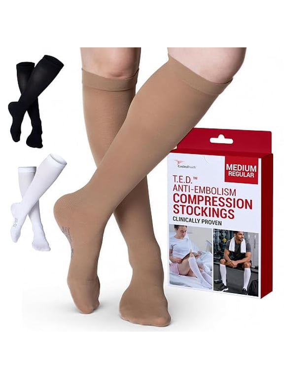 Cardinal Health T.E.D. Beige Knee-High Stocking, Medium Regular