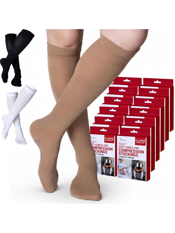 Cardinal Health T.E.D. Beige Knee-High Stocking, X-Large Regular