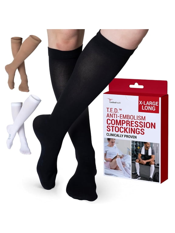 Cardinal Health T.E.D. Black Knee-High Stocking, X-Large Long