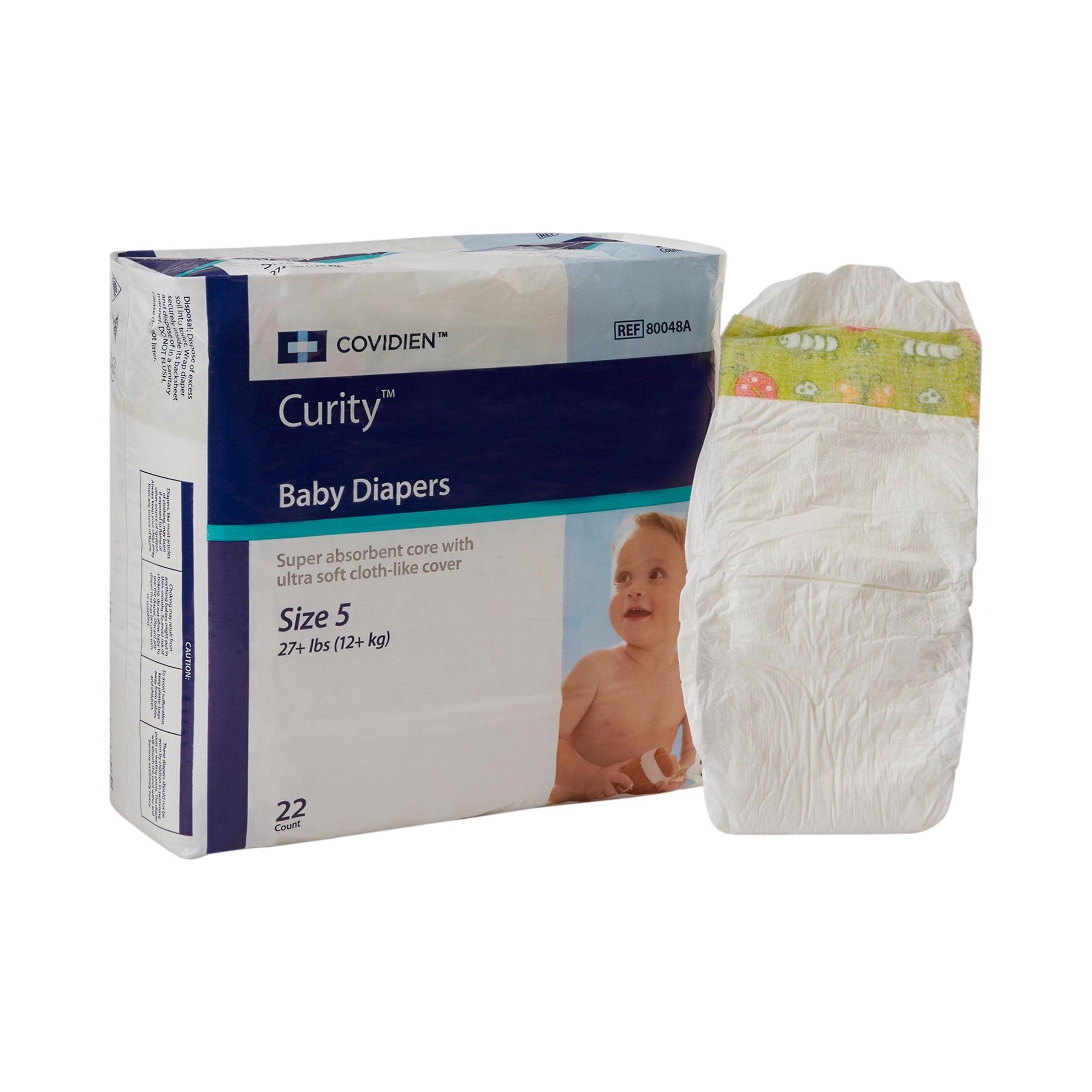 Cardinal Health Wings Baby Baby Diaper Size 5 / X-Large, Over 30 lbs. 80048A, 176 Ct