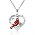 thumbnail image 1 of Cardinal Heart Pendant Necklace Delicate Bird Necklace, 1 of 6