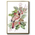 thumbnail image 1 of Cardinal Holly Christmas Collection B - Framed Gallery Wrapped Holiday Canvas - 17 x 25 - Gold Frame, 1 of 8