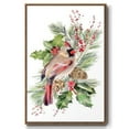 thumbnail image 1 of Cardinal Holly Christmas Collection B - Framed Gallery Wrapped Holiday Canvas - 25 x 37 - Rosewood Frame, 1 of 8