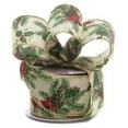 thumbnail image 1 of Cardinal Holly Fabric Christmas Ribbon - Wired - 2 1/2in. Wide X 10 Yards (56112909), 1 of 1
