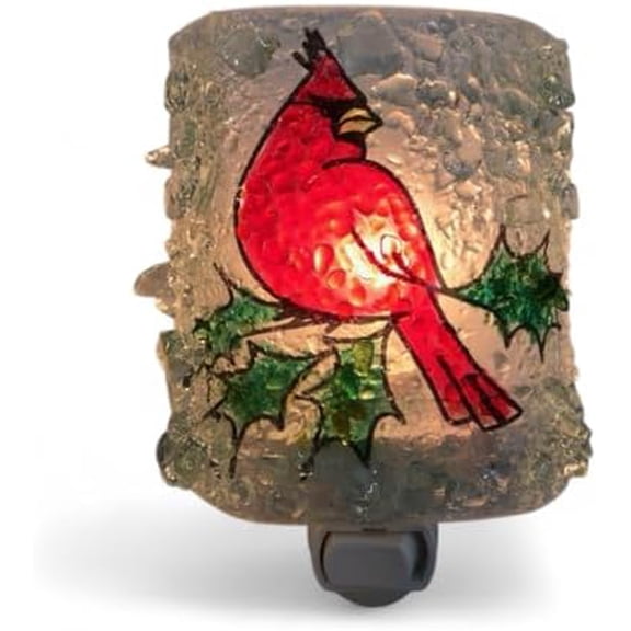 Cardinal & Holly Recycled Bottle Glass Holiday Christmas Night Light Nightlight, Nite lite, Nitelite$$Sport & Recreation Other