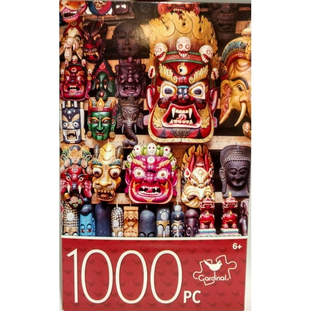 Cardinal Jigsaw Puzzles for Adults Kids 1000 Pcs 14Inchx 22InchColorful Wooden Masks