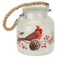 thumbnail image 1 of Cardinal LED Winter White 6 x 4 Nordic Glass Holiday Candle Lantern Canister, 1 of 1