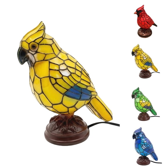 Cardinal Lamp, Cardinalis Night Light Yellow Resin Realistic Cardinalis Lamp, Soft Warm Glow for Christmas Home, Living Room, Bedroom & Office Decor