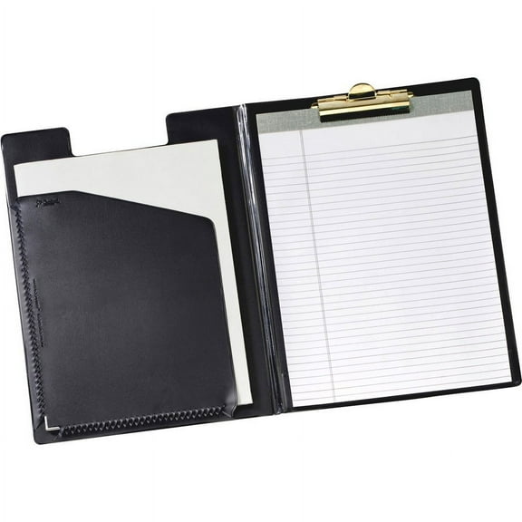 Cardinal Letter Pad Folio - 8 1/2" x 11" - 100 Sheet Capacity - 1 Inside Front Pocket(s) - Vinyl, Polyvinyl Chloride (PVC) - Black - 1 Each | Bundle of 2 Each