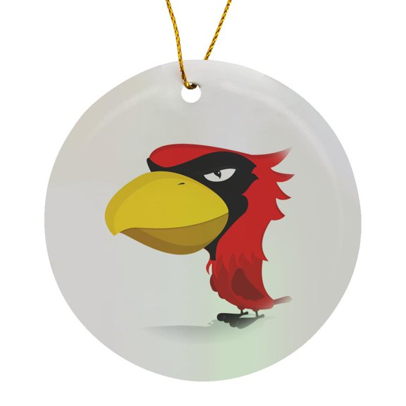3drose, Cardinal Mascot, Circle Porcelain Ornament