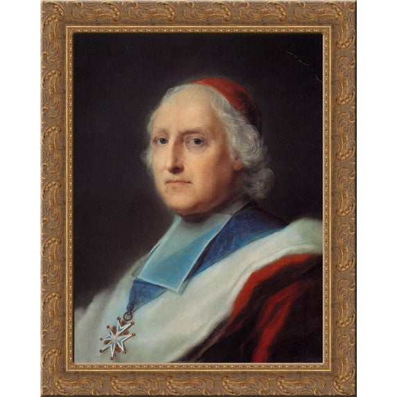 Cardinal Melchior de Polignac 24x20 Gold Ornate Wood Framed Canvas Art by Rosalba Carriera
