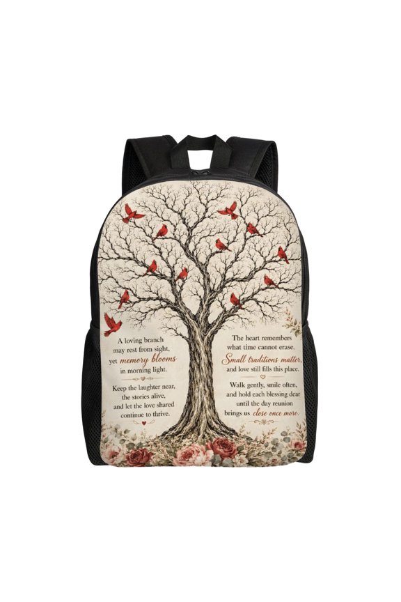 Cardinal Memorial Backpack Full Front Print Travel Laptop Bag for Men and Women