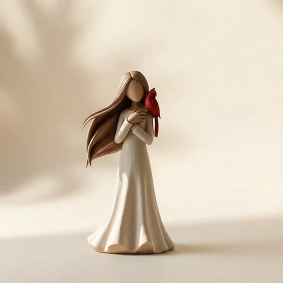 Cardinal Memorial Comfort Statue, Angel Cardinal Resin Figurine, Hand-Painted Red Bird Ornament, Sympathy Remembrance Gift, Heaven Inspired Decor, Cardinal Christmas Thanksgiving Gifts for Women