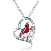 Keep Your Loved Ones Close With This "When Cardinals Appear" Heart Pendant Necklace – Red Bird Angel Design