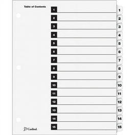 Cardinal OneStep Numbered Index System - 8 x Divider(s) - Printed Tab(s) - Digit - 1-8 - 8 Tab(s)/Set - 9