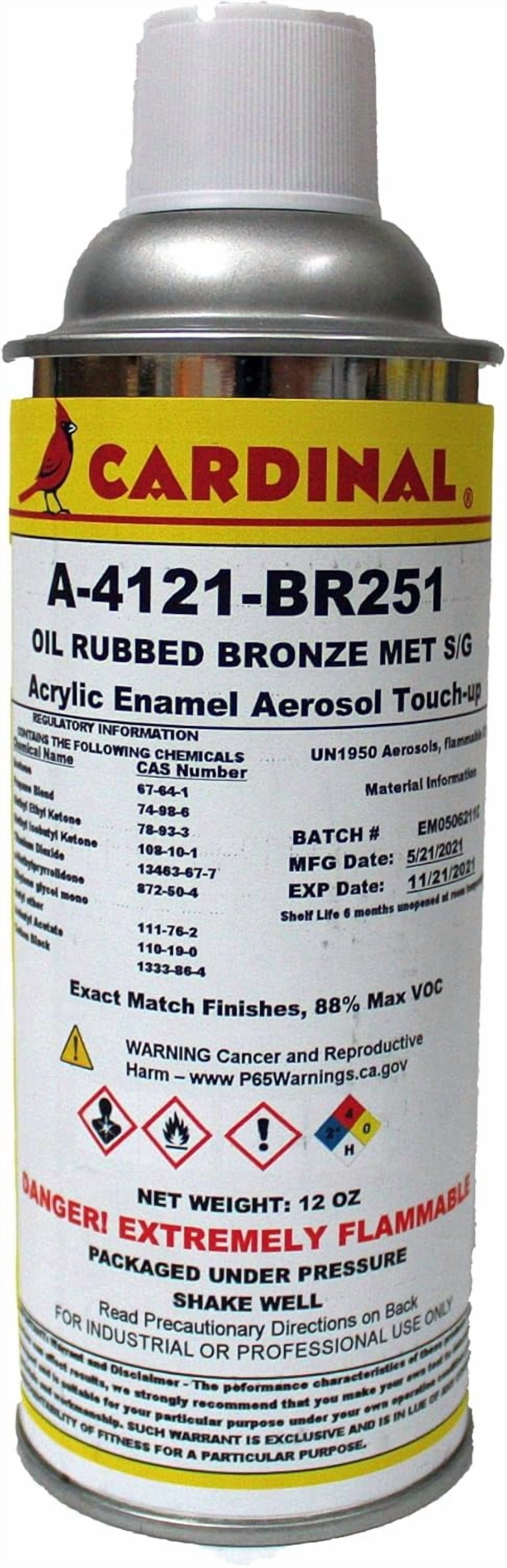 Cardinal Paint A 4121 BR251 Oil Rubbed Bronze Met S/G Powder Coating Touch-Up Spray Paint | Car Parts and Repair Refinishing Clear Coat for Permanent Sealing of Coated Surfaces