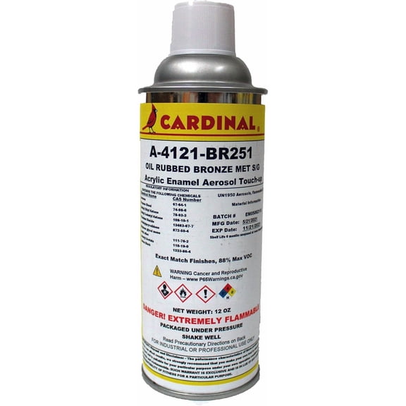 Cardinal Paint A 4121 BR251 Oil Rubbed Bronze Met S/G Powder Coating Touch-Up Spray Paint | Car Parts and Repair Refinishing Clear Coat for Permanent Sealing of Coated Surfaces