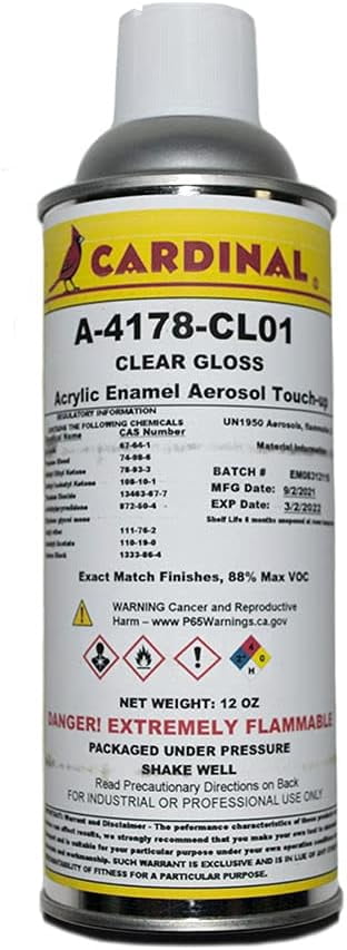 Cardinal Paint A 4178 CL01 Clear Gloss Powder Coating Touch-Up Spray Paint | Car Parts and Repair Refinishing Clear Coat for Permanent Sealing of Coated Surfaces