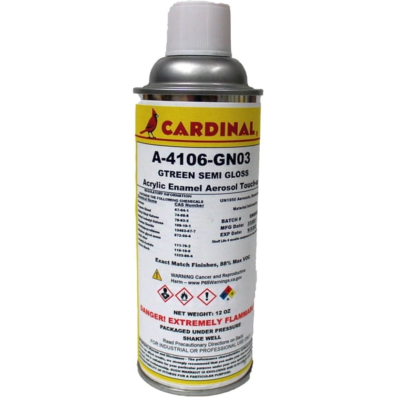 Cardinal Paint A-4106-GN03 Green Semi Gloss Powder Coating Touch-Up Spray Paint | Car Parts and Repair Refinishing Clear Coat for Permanent Sealing of Coated Surfaces