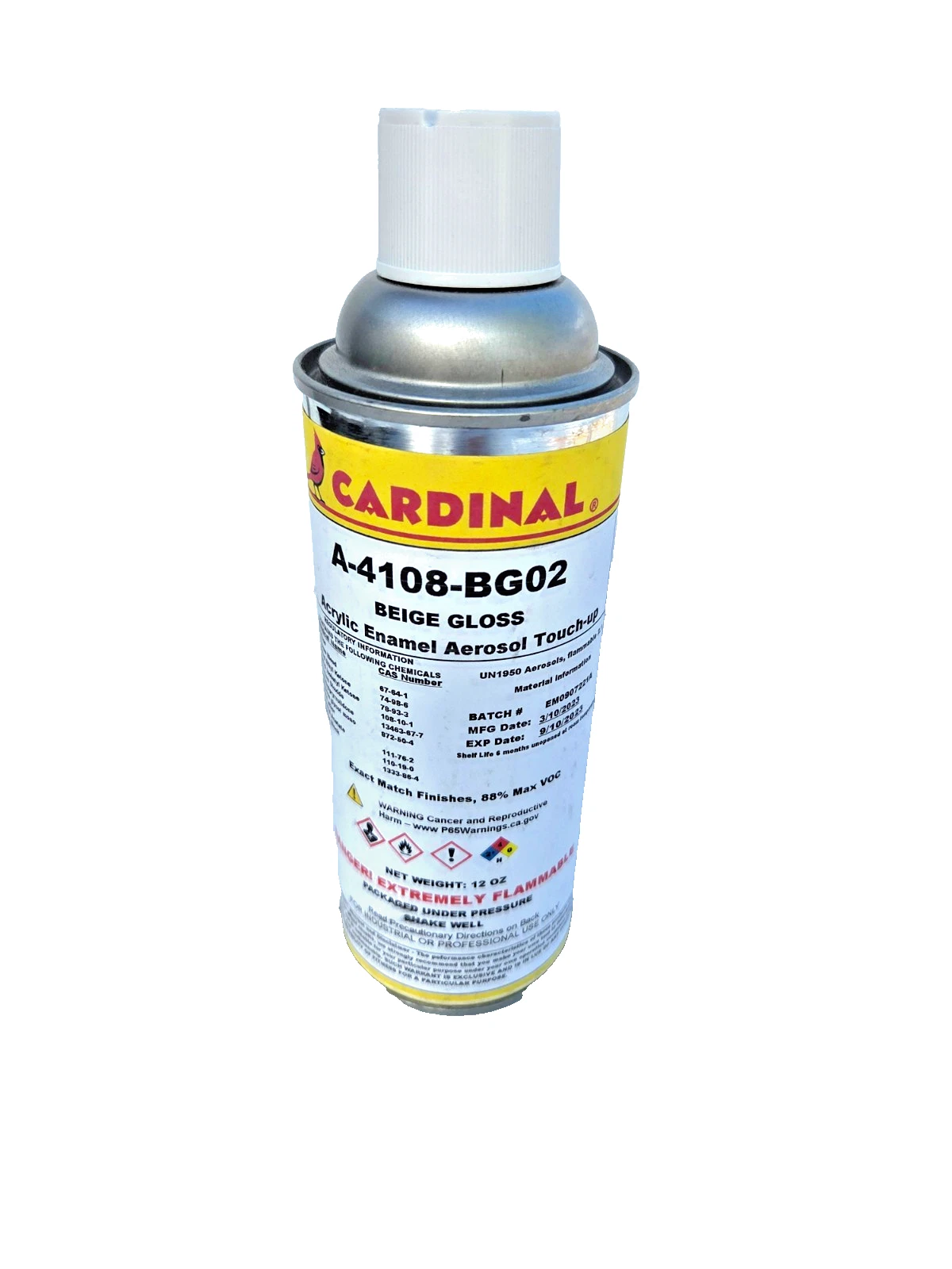 Cardinal Paint A-4108-BG02: Beige Gloss Powder Coating Touch-Up Spray Paint