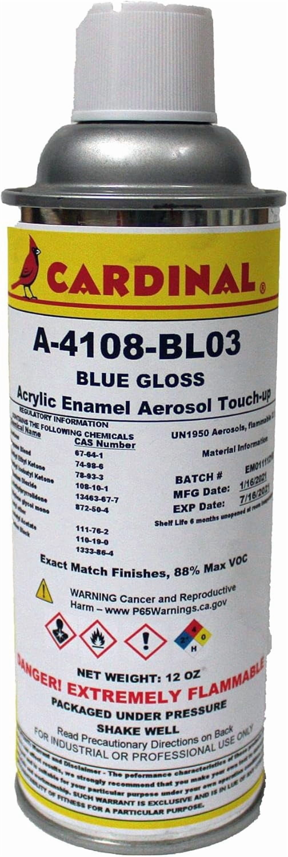 Cardinal Paint A-4108-BL03 Blue Gloss Powder Coating Touch-Up Spray Paint | Car Parts and Repair Refinishing Clear Coat for Permanent Sealing of Coated Surfaces