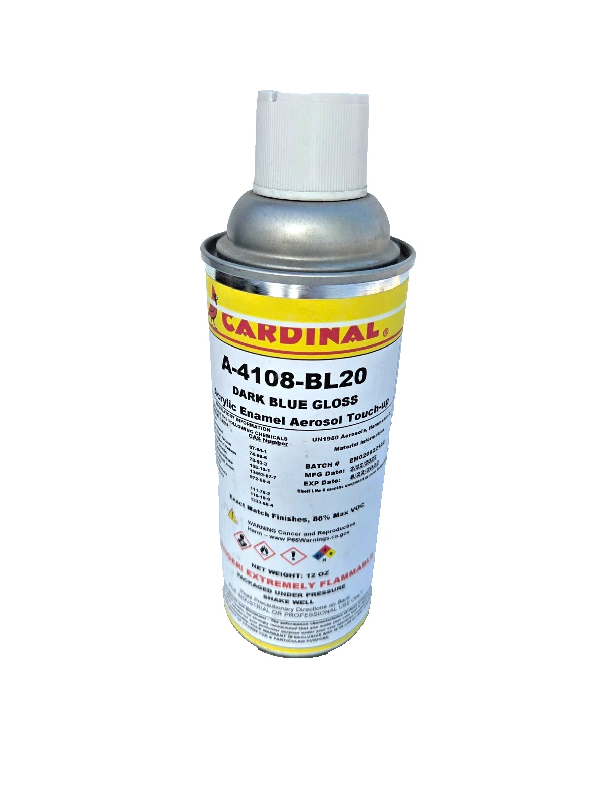 Cardinal Paint A-4108-BL20 Dark Blue Gloss Powder Coat TouchUp Spray