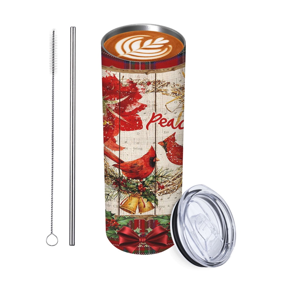 Cardinal Peace Christmas 20oz Coffee Mug Cup Stainless Steel Thermos Cardinal Peace Christmas 20oz Coffee Mug Cup Stainless Steel Thermos