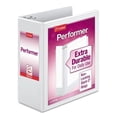 thumbnail image 1 of Cardinal Performer ClearVue Slant-D Ring Binder, 3 Rings, 4" Capacity, 11 x 8.5, White (17810), 1 of 1