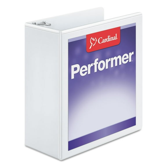 Cardinal Performer ClearVue Slant-D Ring Binder, 4" Cap, 11 x 8 1/2, White
