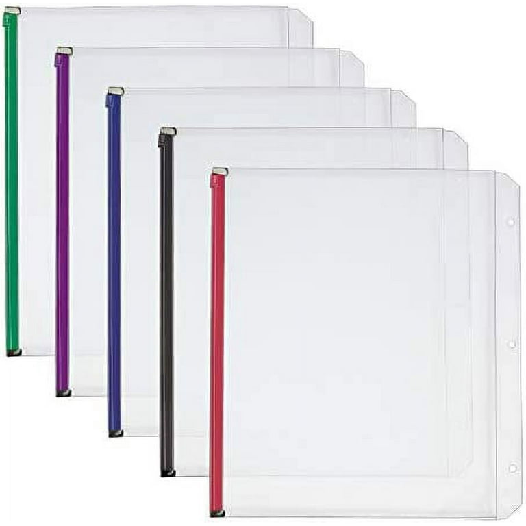 Binder Pockets, 3-Hole Punched, 9.25 x 11, Clear, 5/Pack Binder Pockets, 3-Hole Punched, 9.25 x 11, Clear, 5/Pack