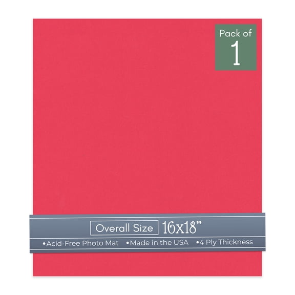 Cardinal Red 16x18 Uncut Art Mat Board - No Opening - 1 Mat